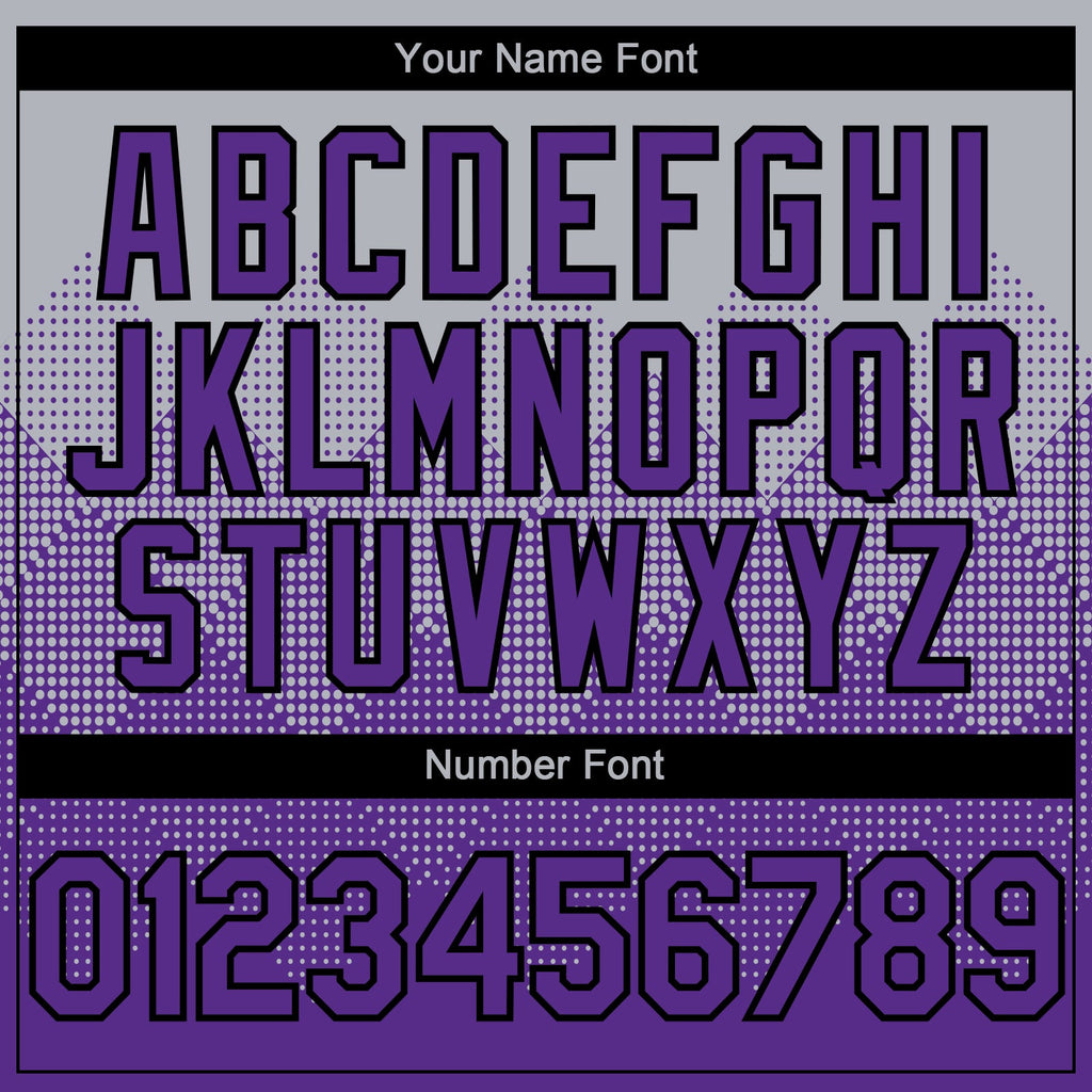 Custom Gray Purple-Black 3D Gradient Square Shape Authentic Baseball Jersey
