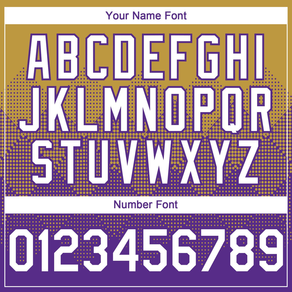 Custom Old Gold White-Purple 3D Gradient Square Shape Authentic Baseball Jersey