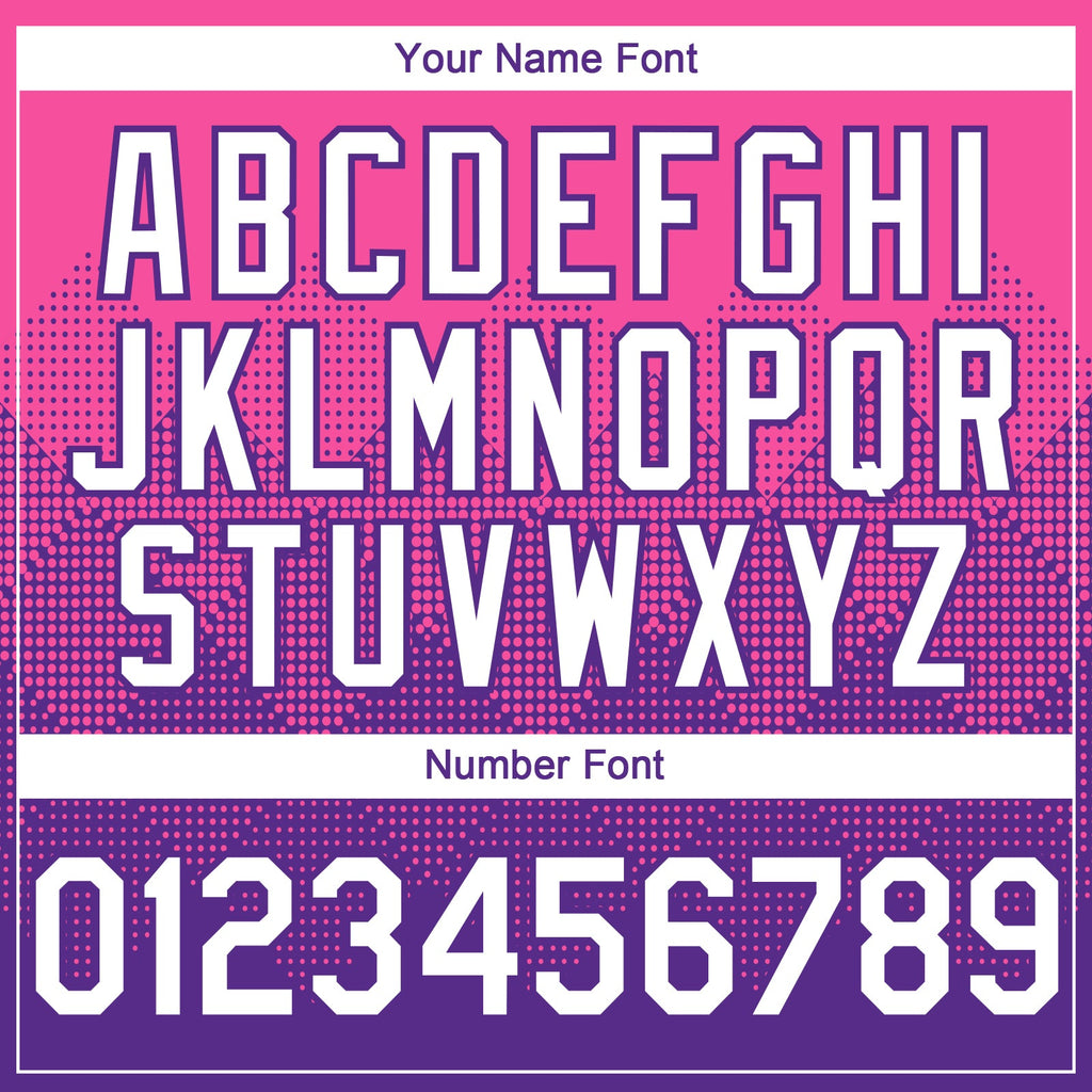 Custom Pink White-Purple 3D Gradient Square Shape Authentic Baseball Jersey