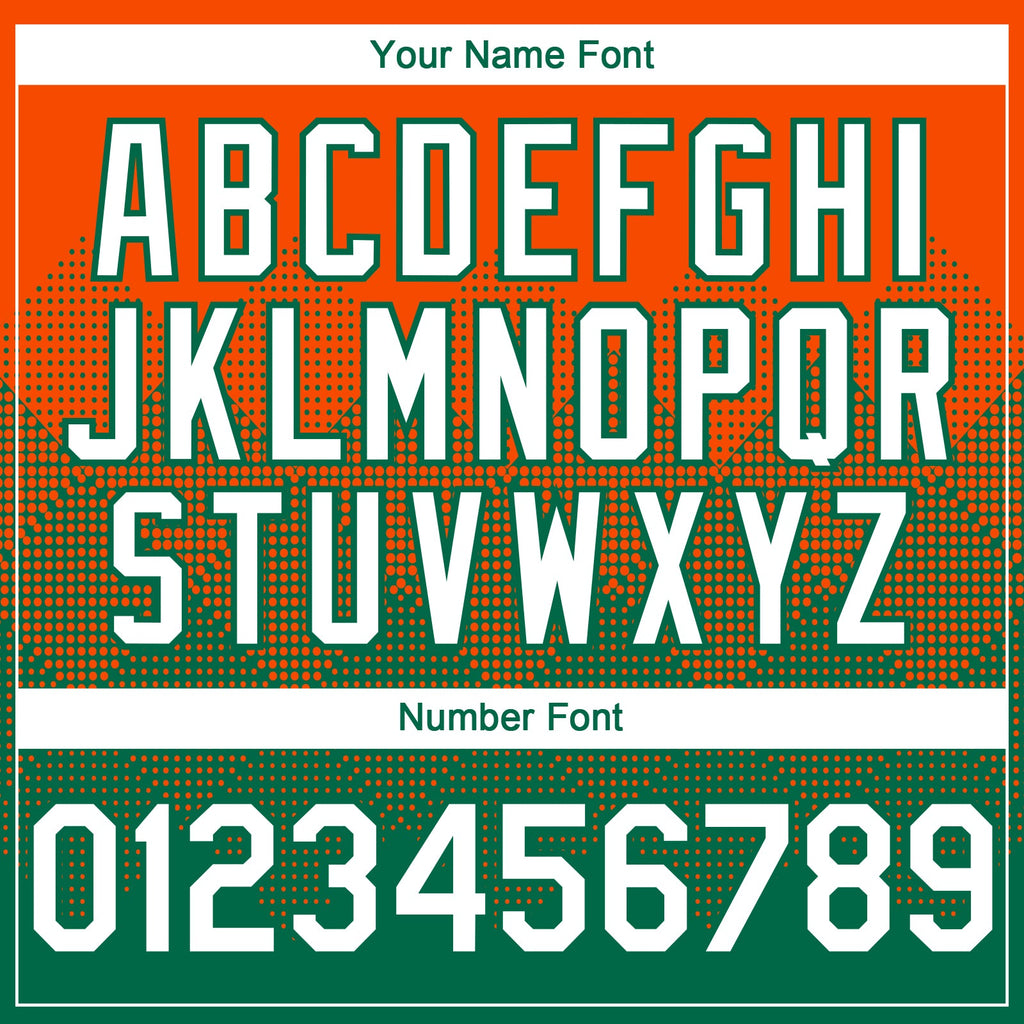 Custom Orange White-Kelly Green 3D Gradient Square Shape Authentic Baseball Jersey