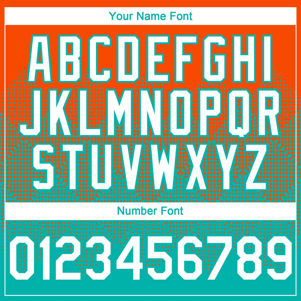 Custom Orange White-Aqua 3D Gradient Square Shape Authentic Baseball Jersey