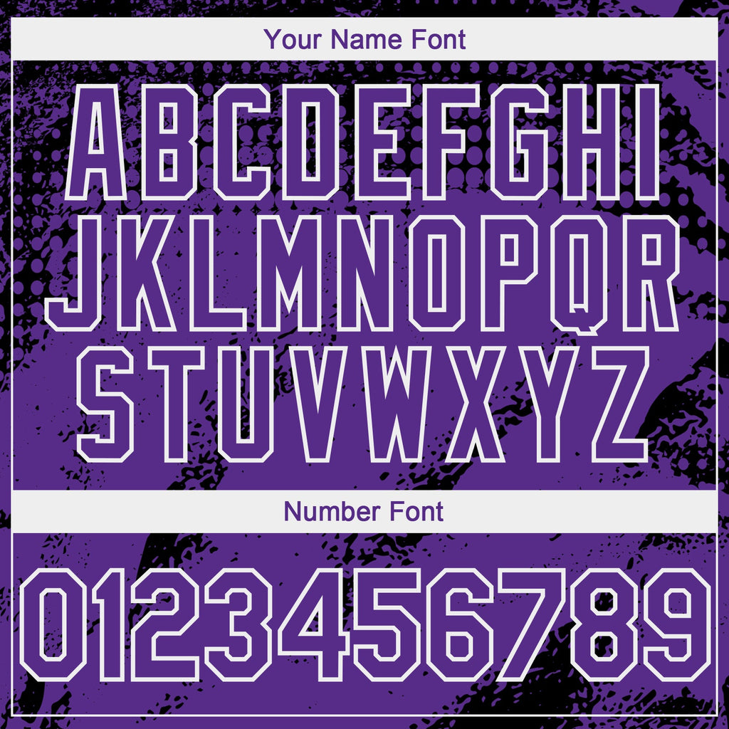 Custom Black Purple-White Splash Grunge Fragment Authentic Baseball Jersey