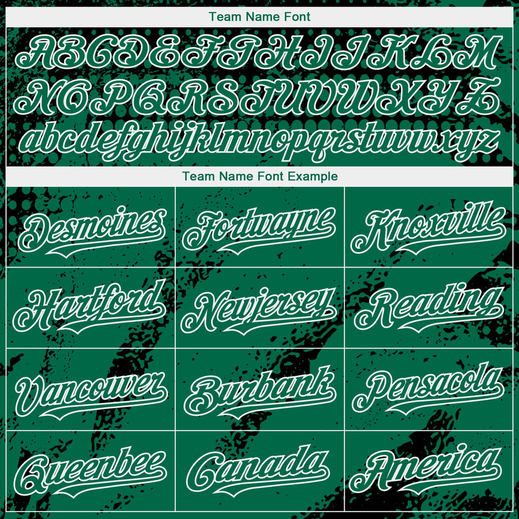 Custom Black Kelly Green-White Splash Grunge Fragment Authentic Baseball Jersey