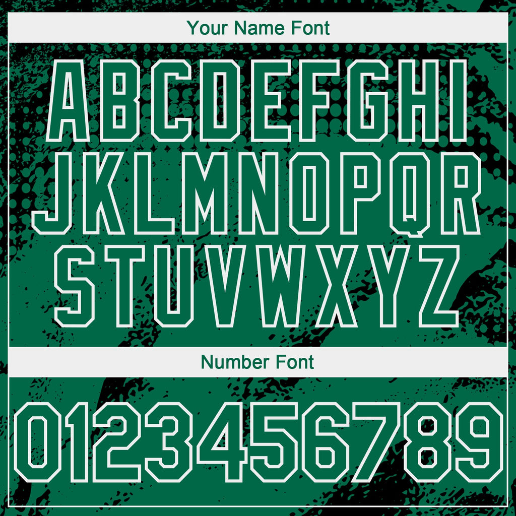 Custom Black Kelly Green-White Splash Grunge Fragment Authentic Baseball Jersey