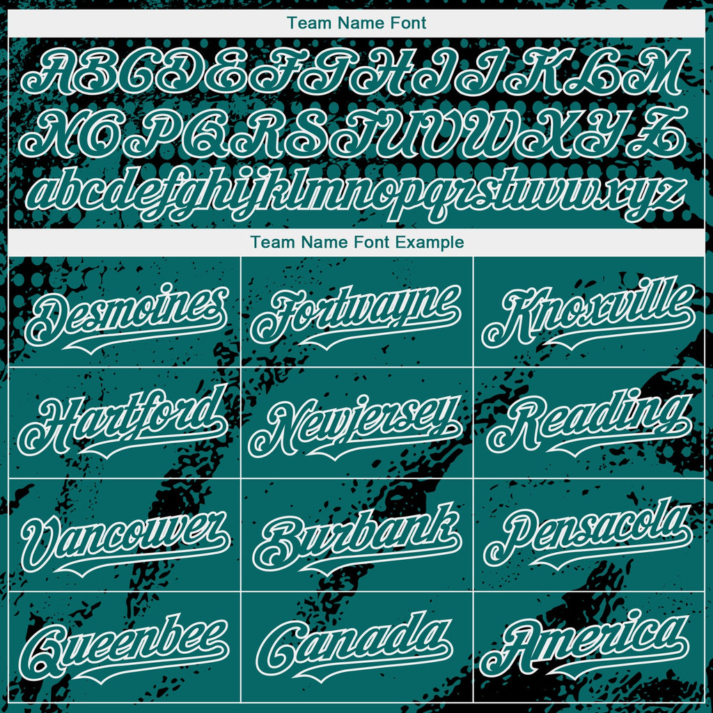 Custom Black Teal-White Splash Grunge Fragment Authentic Baseball Jersey