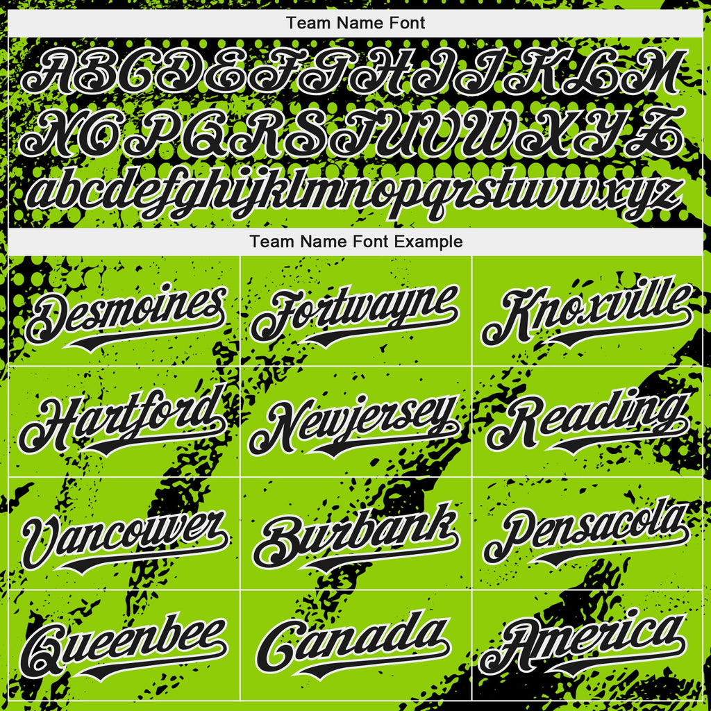 Custom Black Neon Green-White Splash Grunge Fragment Authentic Baseball Jersey