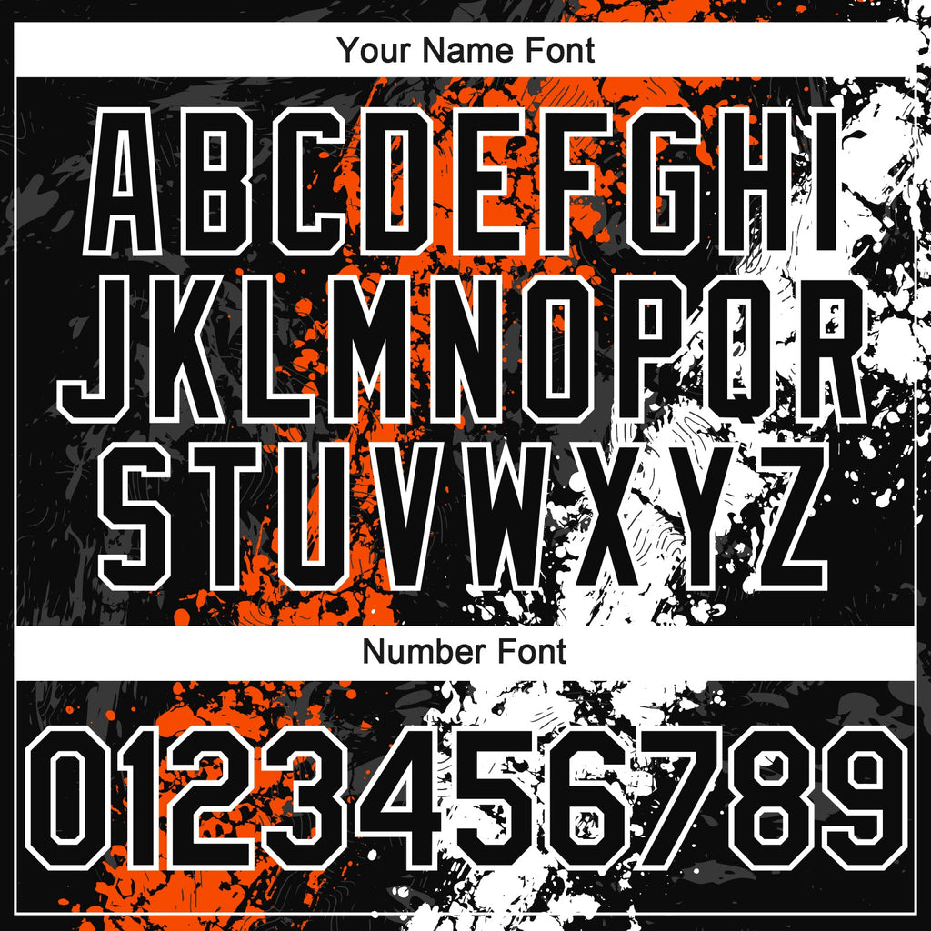 Custom Black Orange-White Splash Authentic Baseball Jersey