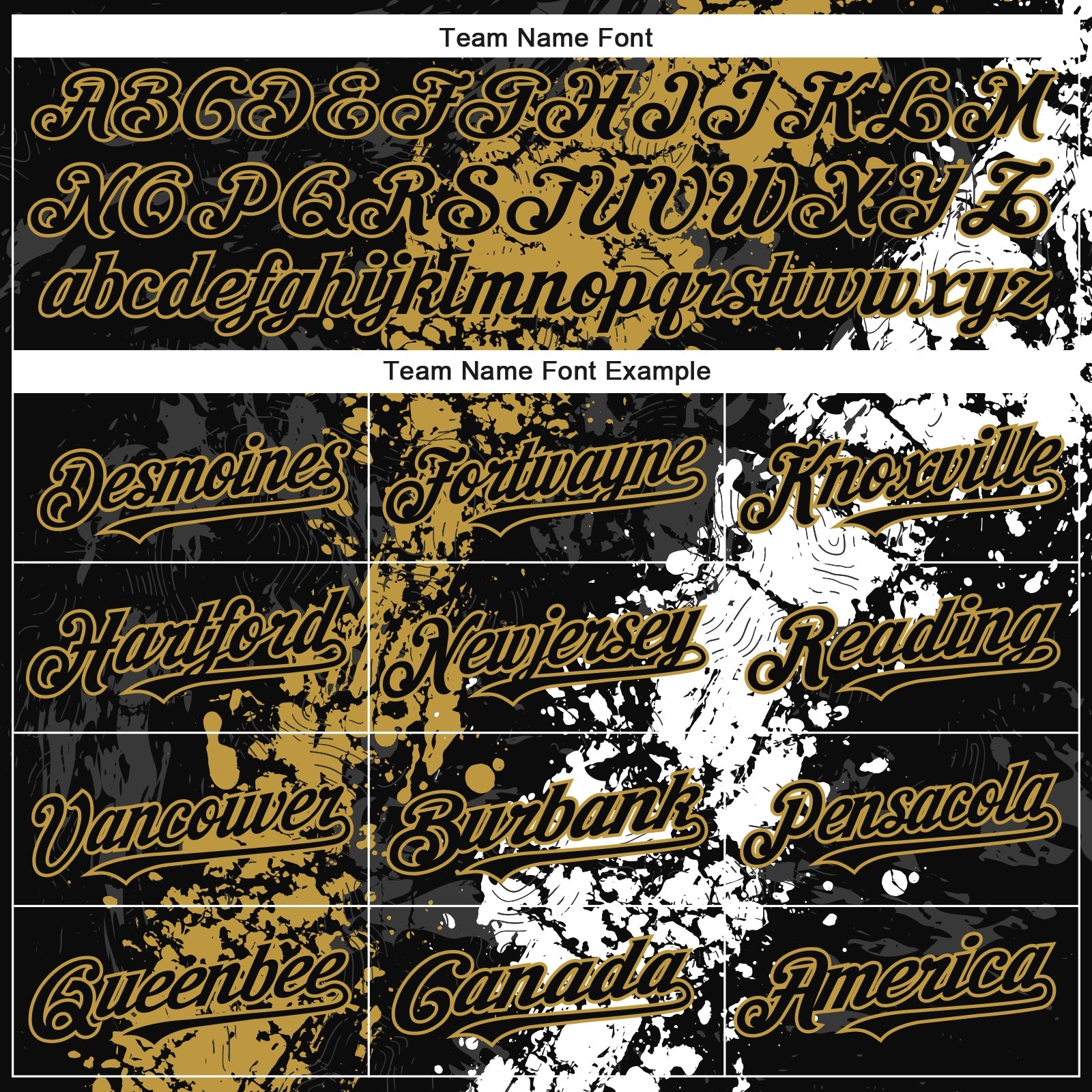 Custom Black Old Gold-White Splash Authentic Baseball Jersey