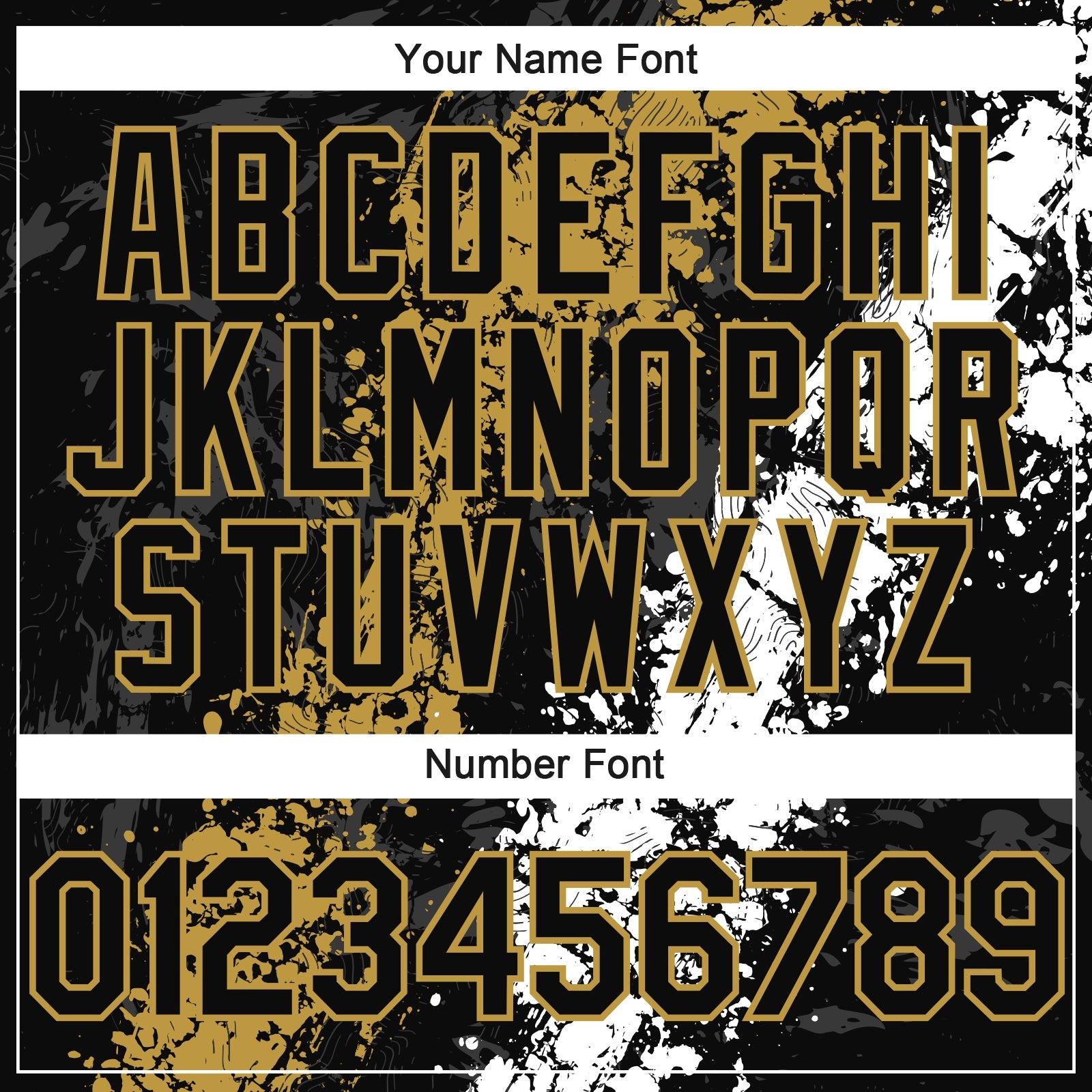Custom Black Old Gold-White Splash Authentic Baseball Jersey
