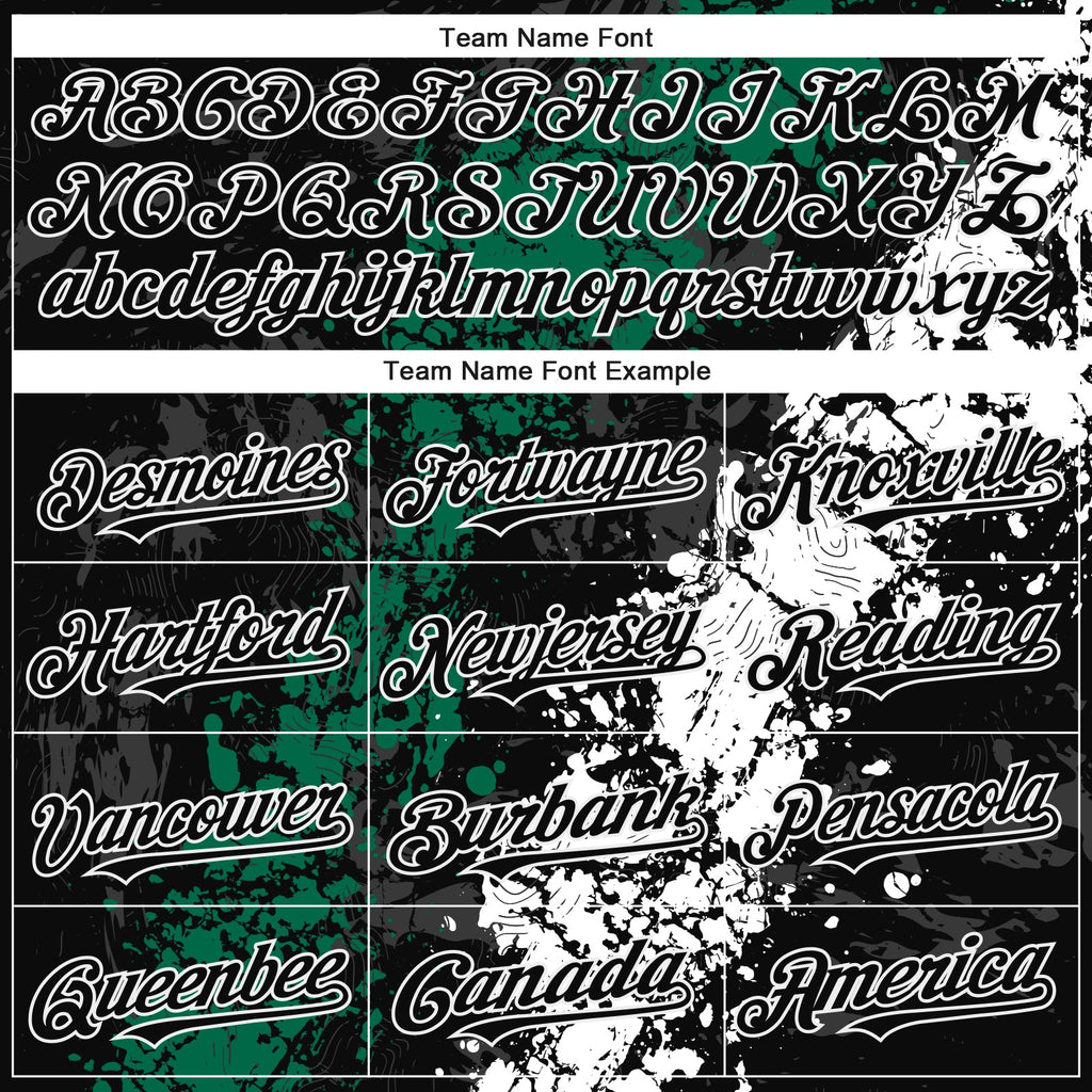 Custom Black Kelly Green-White Splash Authentic Baseball Jersey