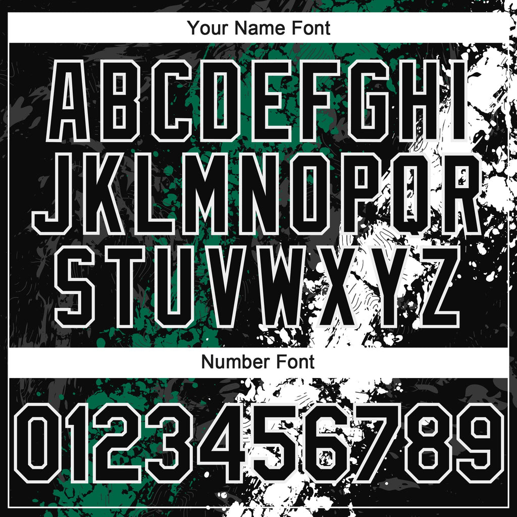 Custom Black Kelly Green-White Splash Authentic Baseball Jersey