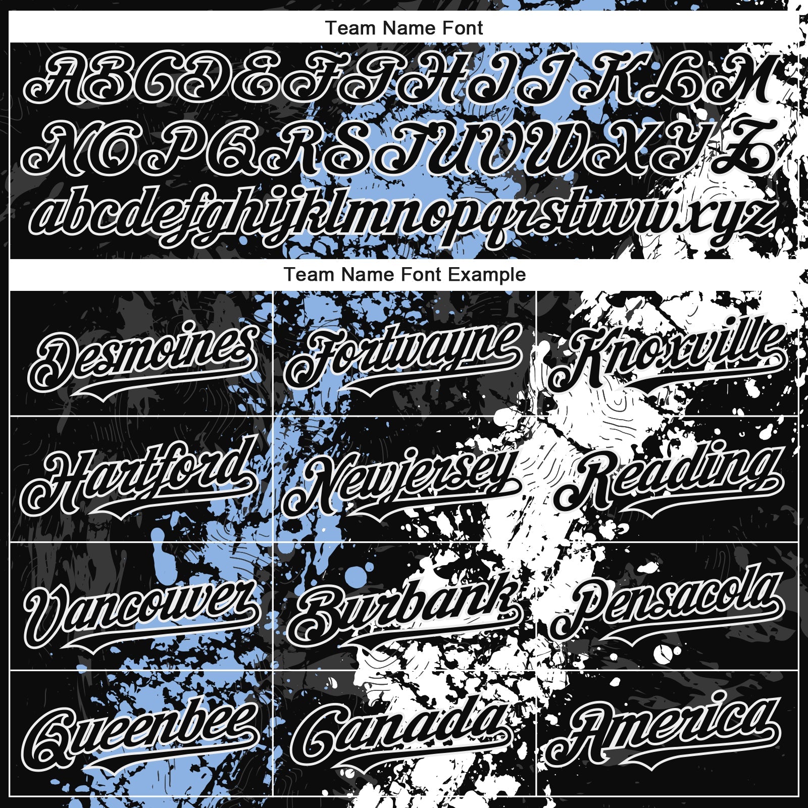 Custom Black Light Blue-White Splash Authentic Baseball Jersey