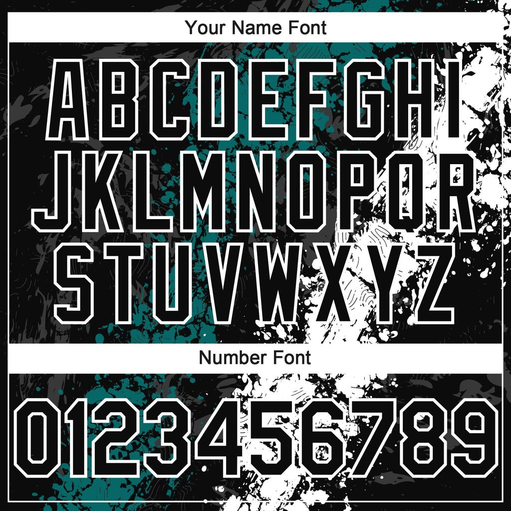 Custom Black Teal-White Splash Authentic Baseball Jersey
