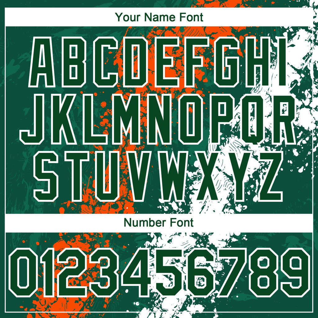 Custom Green Orange-White Splash Authentic Baseball Jersey