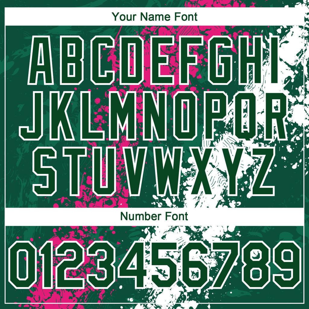 Custom Green Hot Pink-White Splash Authentic Baseball Jersey