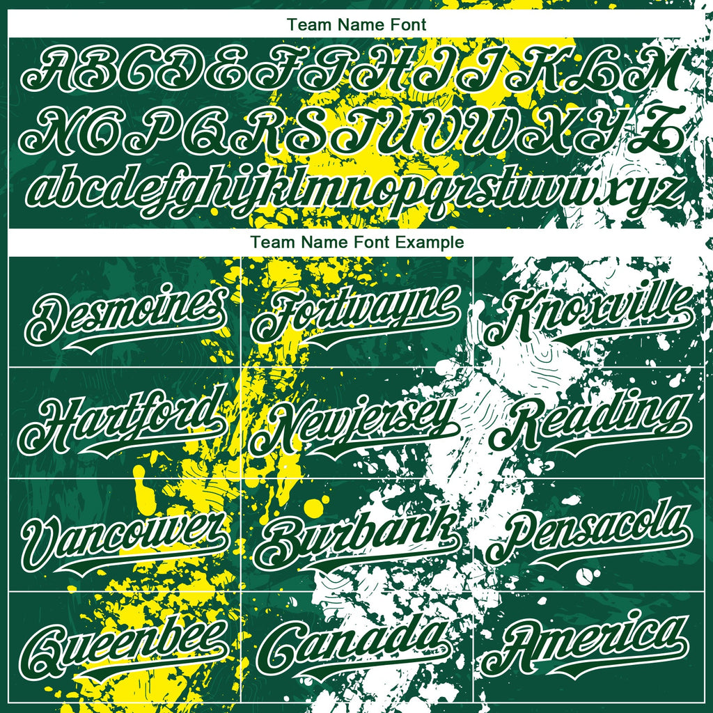 Custom Green Light Yellow-White Splash Authentic Baseball Jersey