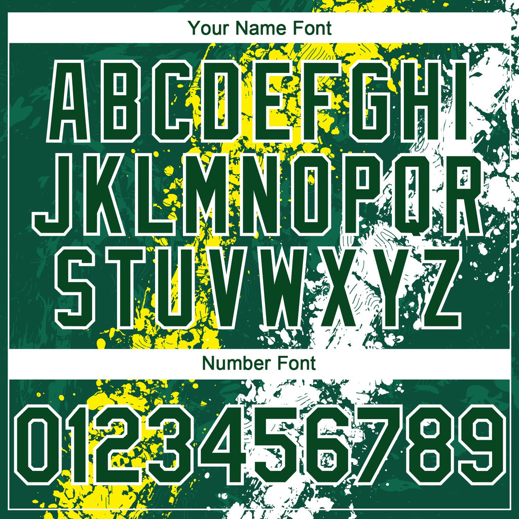 Custom Green Light Yellow-White Splash Authentic Baseball Jersey