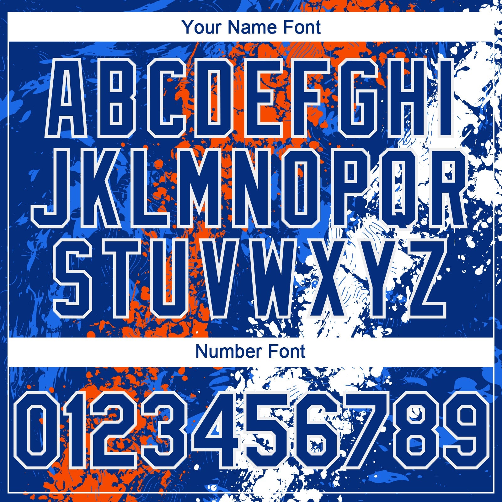 Custom Royal Orange-White Splash Authentic Baseball Jersey