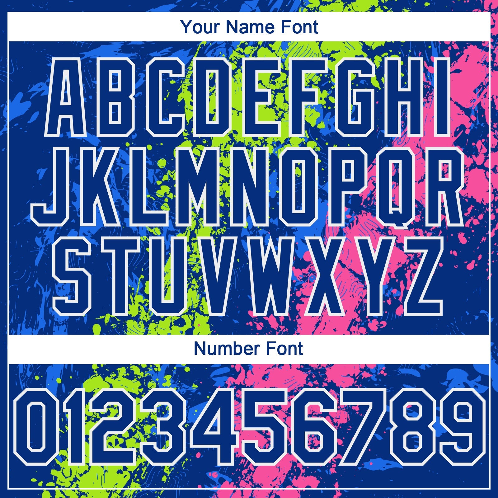 Custom Royal Neon Green Pink-White Splash Authentic Baseball Jersey