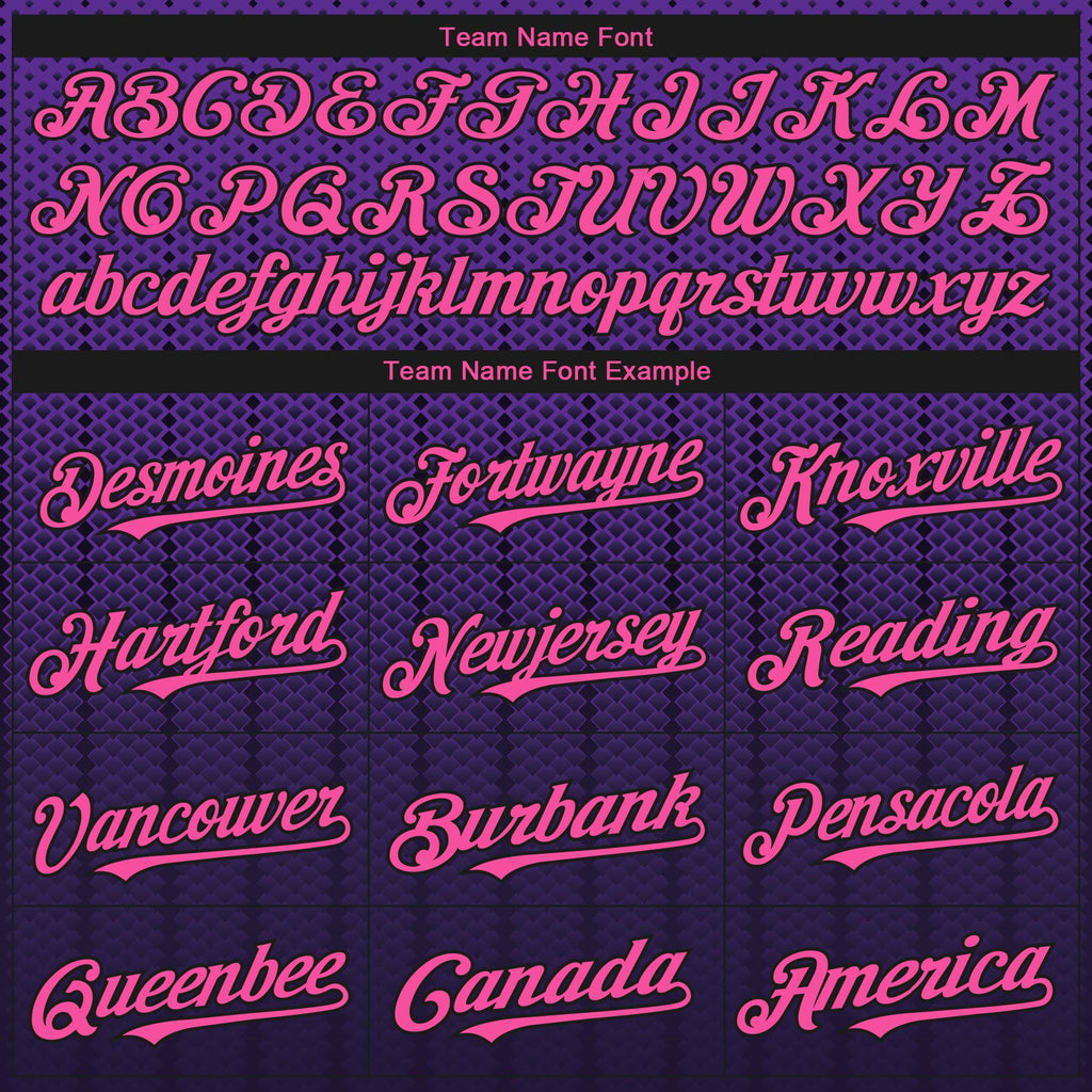 Custom Purple Pink-Black 3D Pattern Design Gradient Geometric Shape Authentic Baseball Jersey