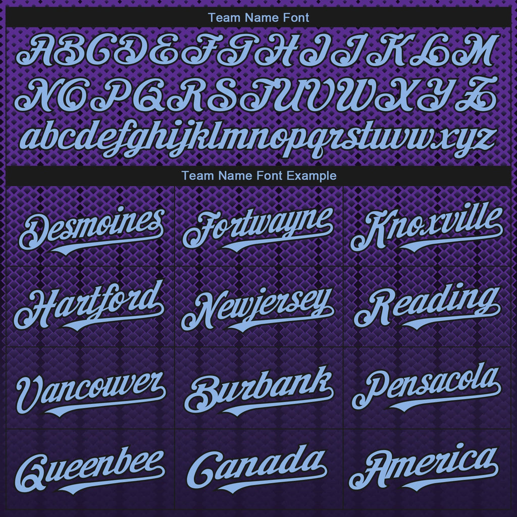 Custom Purple Light Blue-Black 3D Pattern Design Gradient Geometric Shape Authentic Baseball Jersey