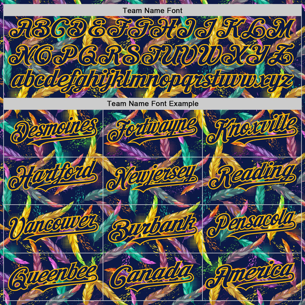 Custom Navy Gold 3D Pattern Design Mardi Gras Shrove Tuesday Authentic Baseball Jersey