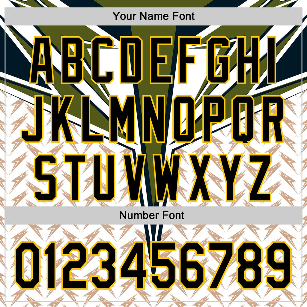 Custom White Black-Yellow 3D Pattern Design Burner Costumes Lightning Authentic Baseball Jersey
