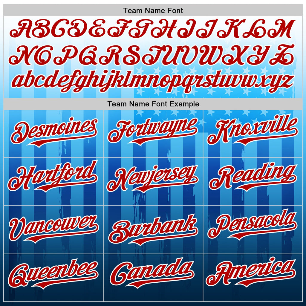 Custom White Red-Blue 3D American Flag Authentic Baseball Jersey