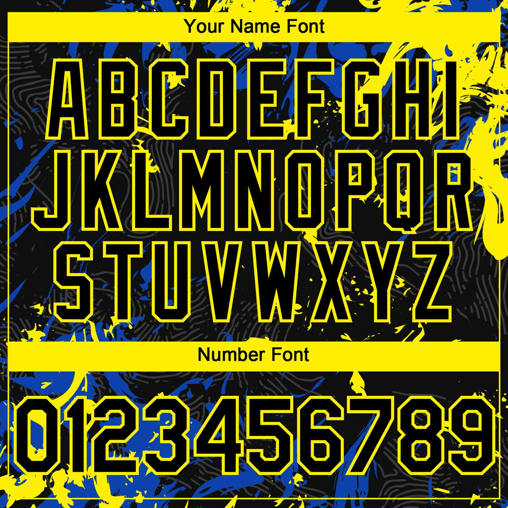 Custom Black Thunder Blue-Light Yellow Splash Authentic Baseball Jersey