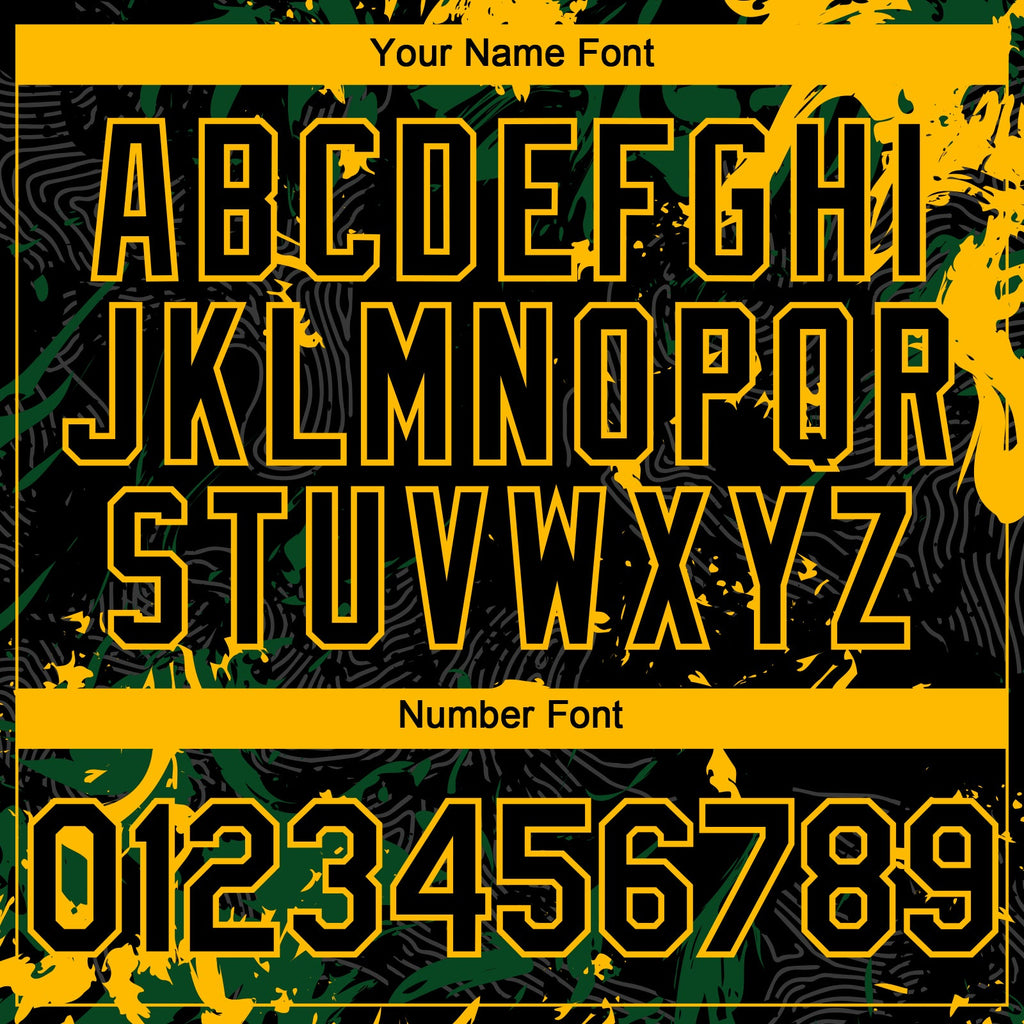 Custom Black Green-Gold Splash Authentic Baseball Jersey