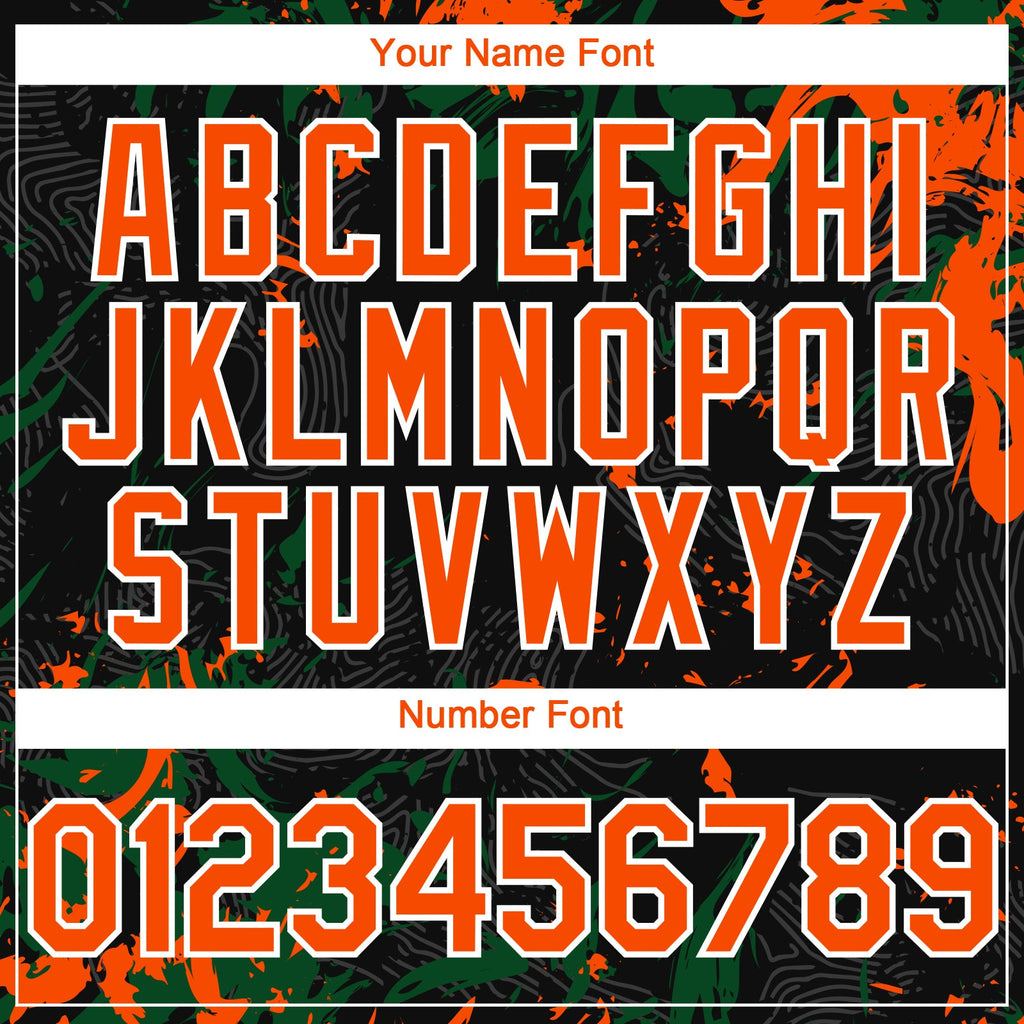 Custom Black Orange Green-White Splash Authentic Baseball Jersey