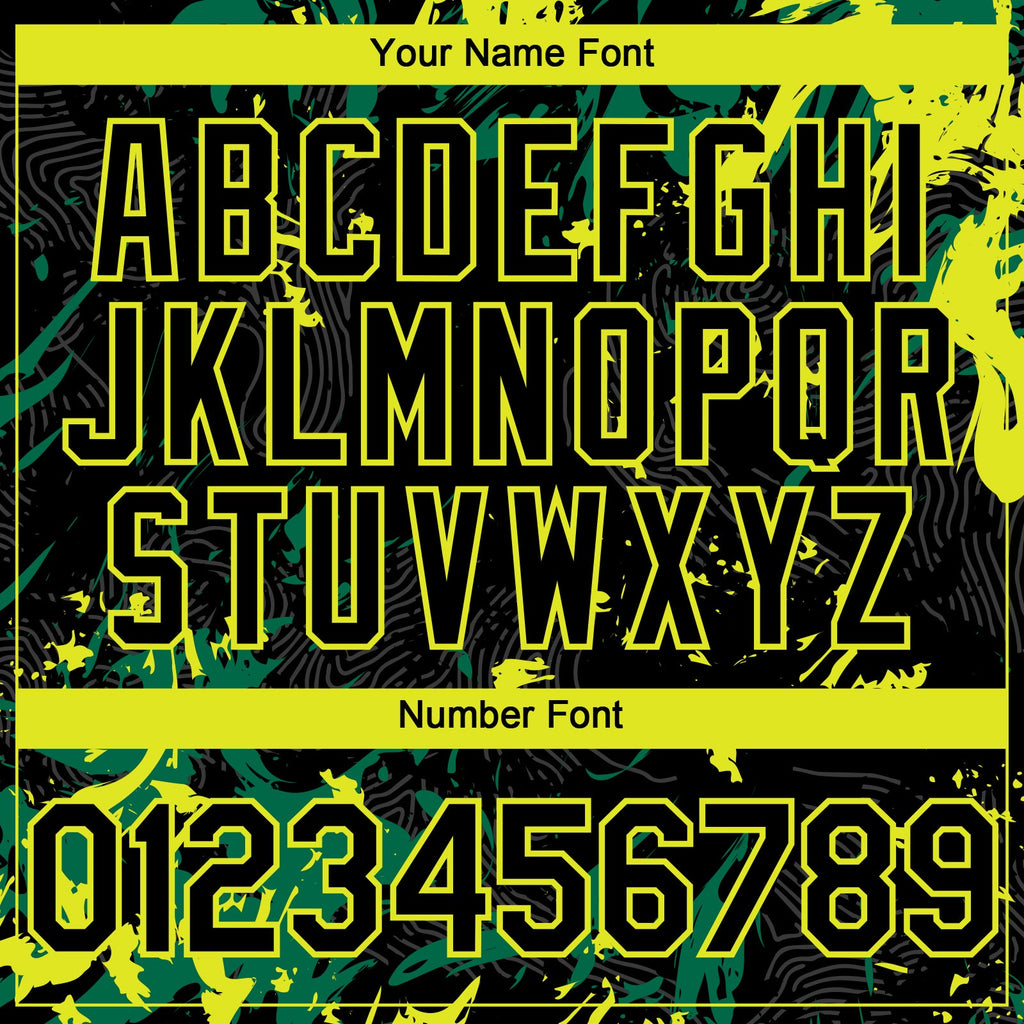 Custom Black Kelly Green-Neon Yellow Splash Authentic Baseball Jersey
