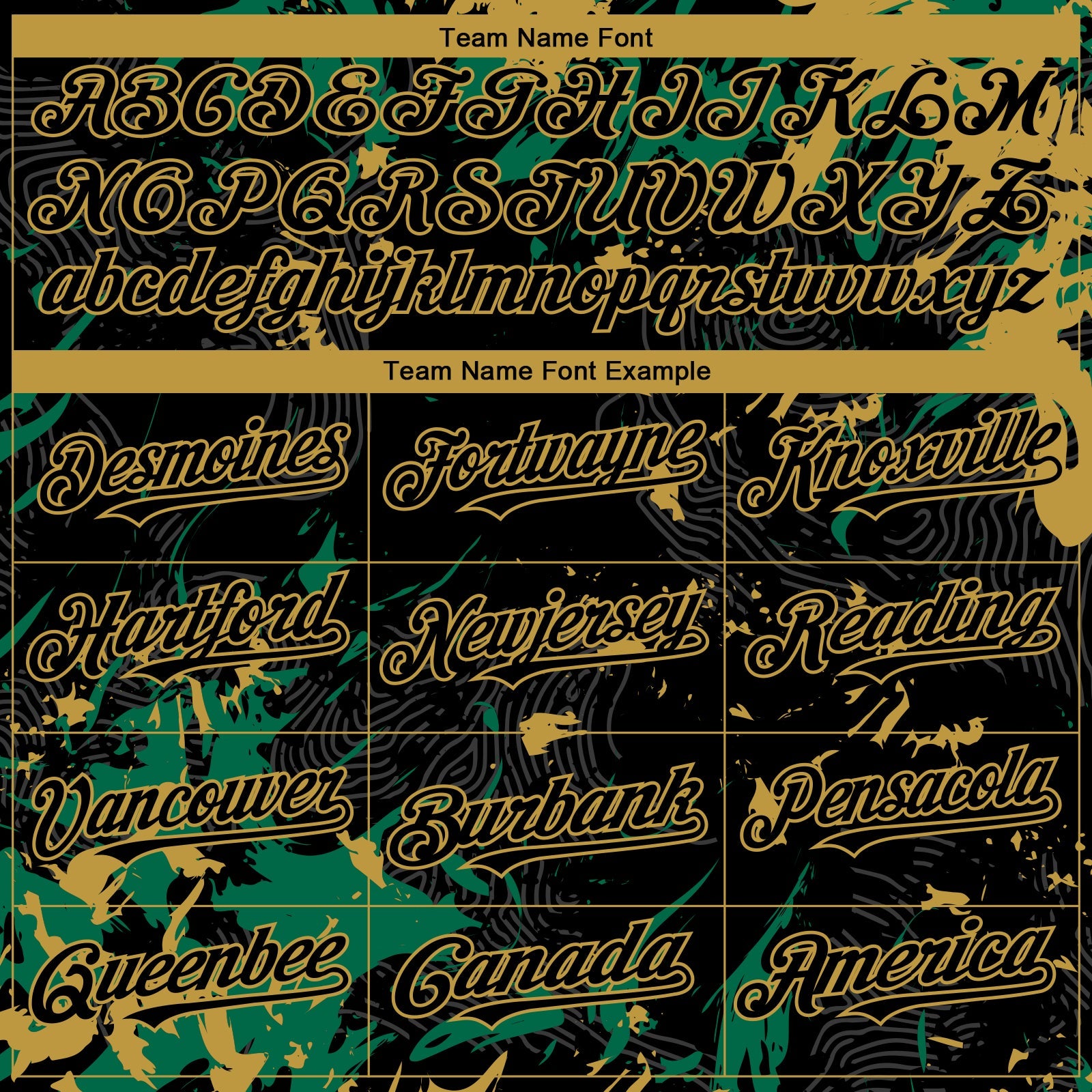 Custom Black Kelly Green-Old Gold Splash Authentic Baseball Jersey