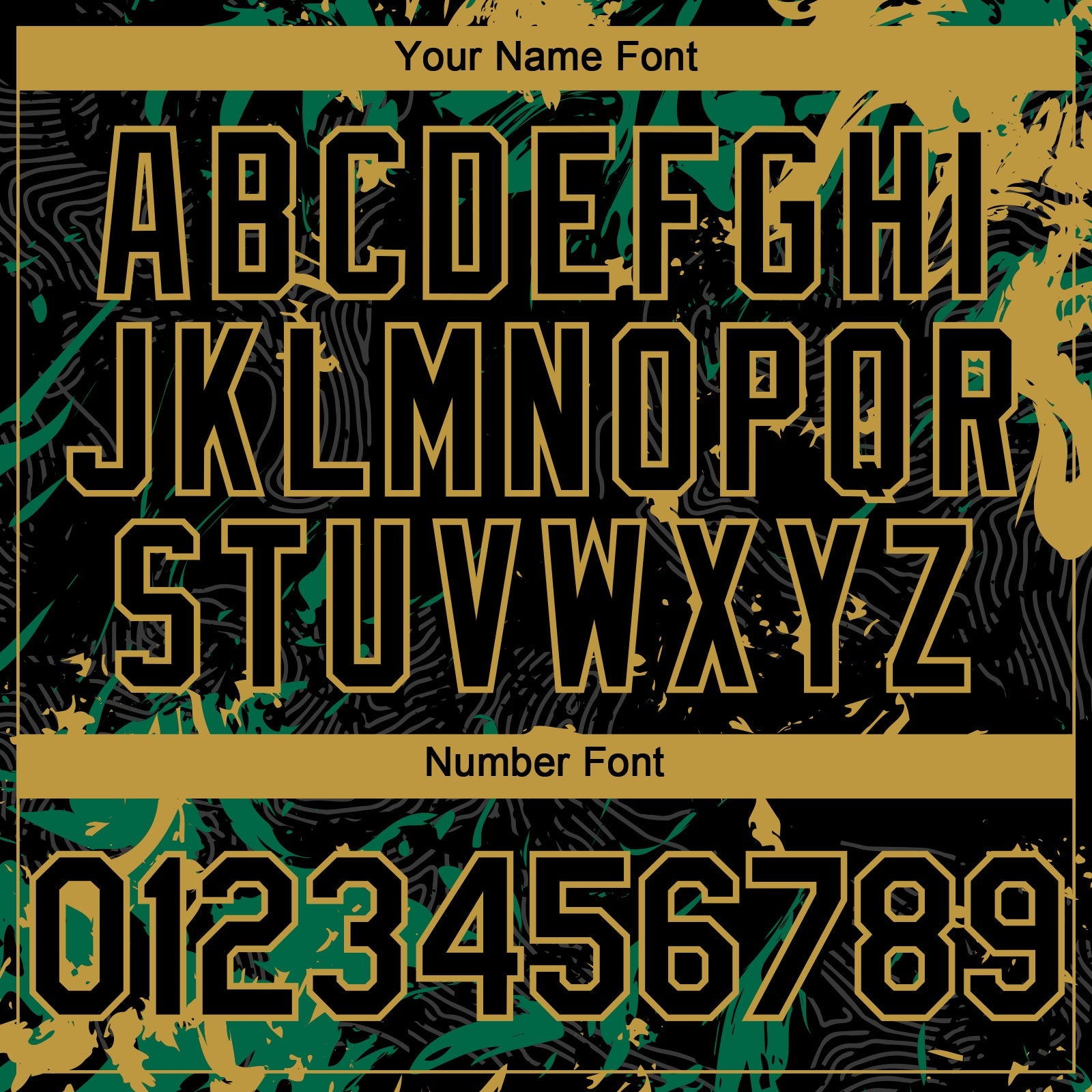 Custom Black Kelly Green-Old Gold Splash Authentic Baseball Jersey