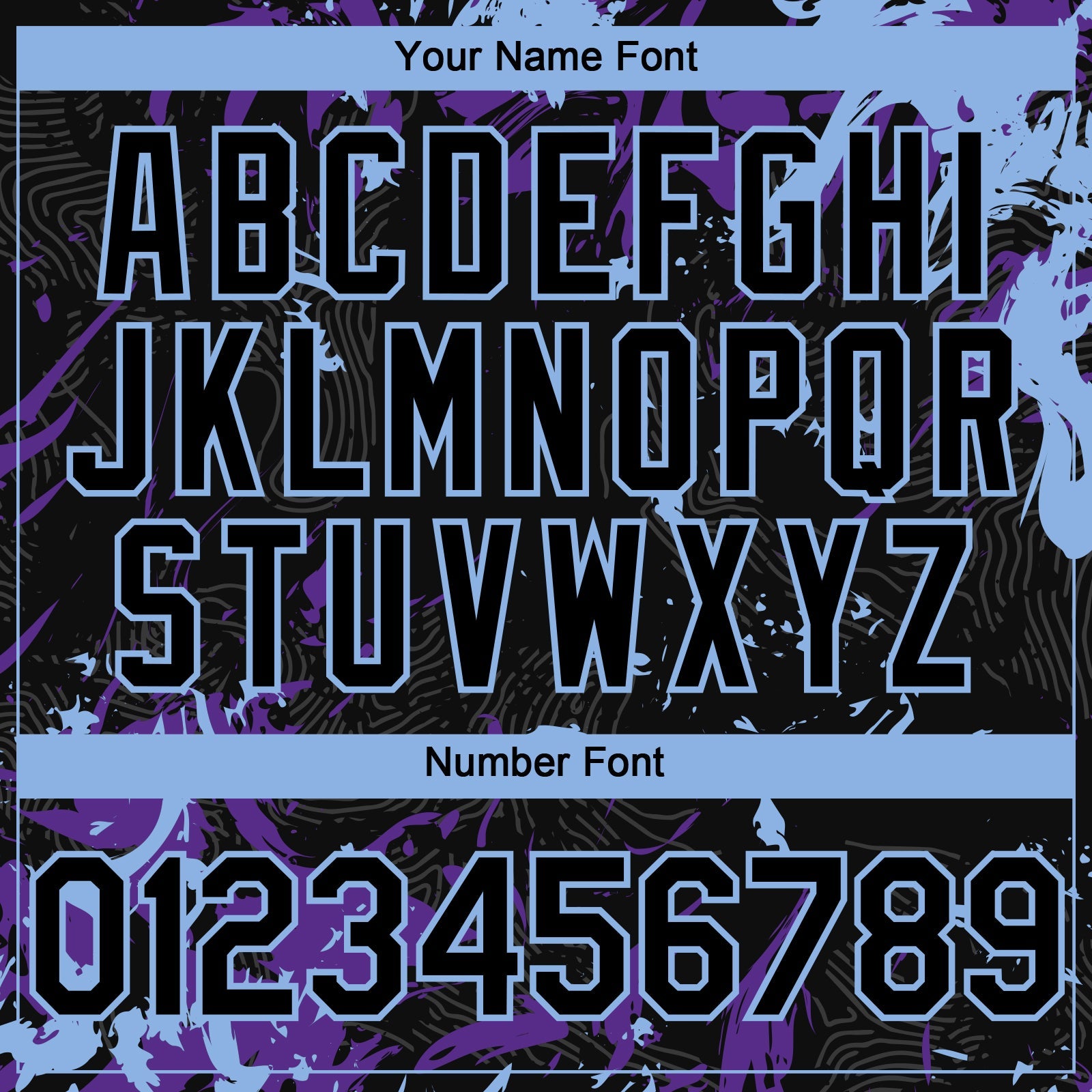 Custom Black Purple-Light Blue Splash Authentic Baseball Jersey