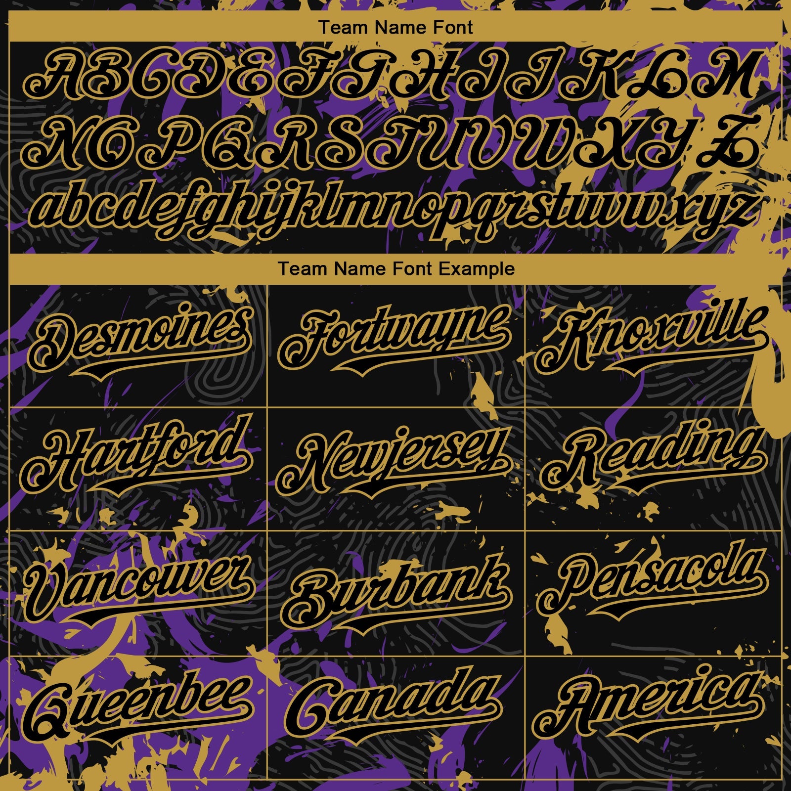 Custom Black Purple-Old Gold Splash Authentic Baseball Jersey