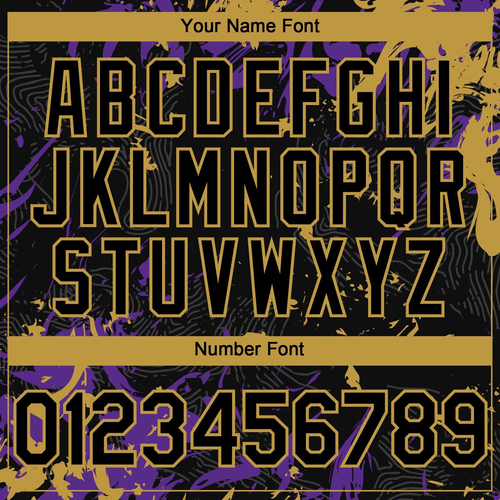 Custom Black Purple-Old Gold Splash Authentic Baseball Jersey