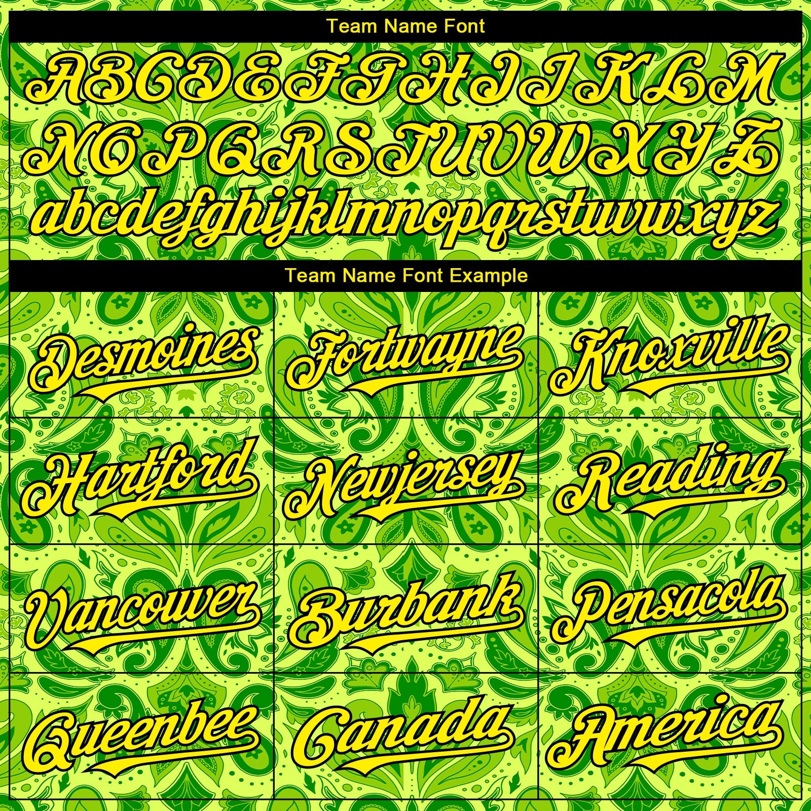 Custom Neon Green Black Rave Party Ethnic Paisley Bandana Authentic Baseball Jersey