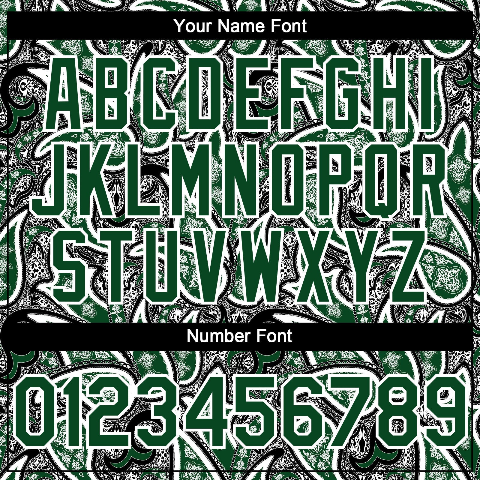 Custom Black Green-White Rave Party Ethnic Paisley Bandana Authentic Baseball Jersey