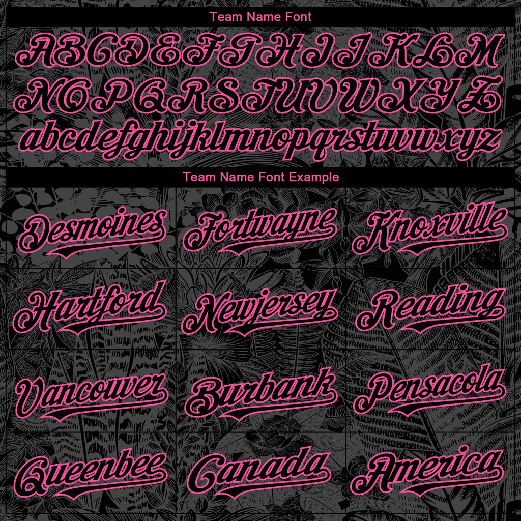 Custom Black Pink Hawaii Tropical Palm Leaves And Animal Leopard Authentic Baseball Jersey