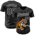Custom Black White Hawaii Tropical Palm Leaves And Animal Tiger Authentic Baseball Jersey
