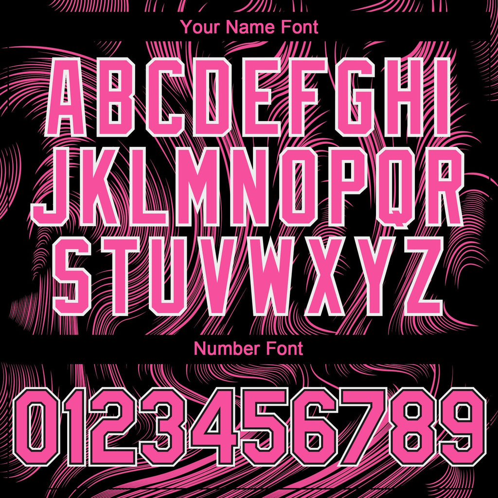 Custom Black Pink-White Fluid Lines Authentic Baseball Jersey