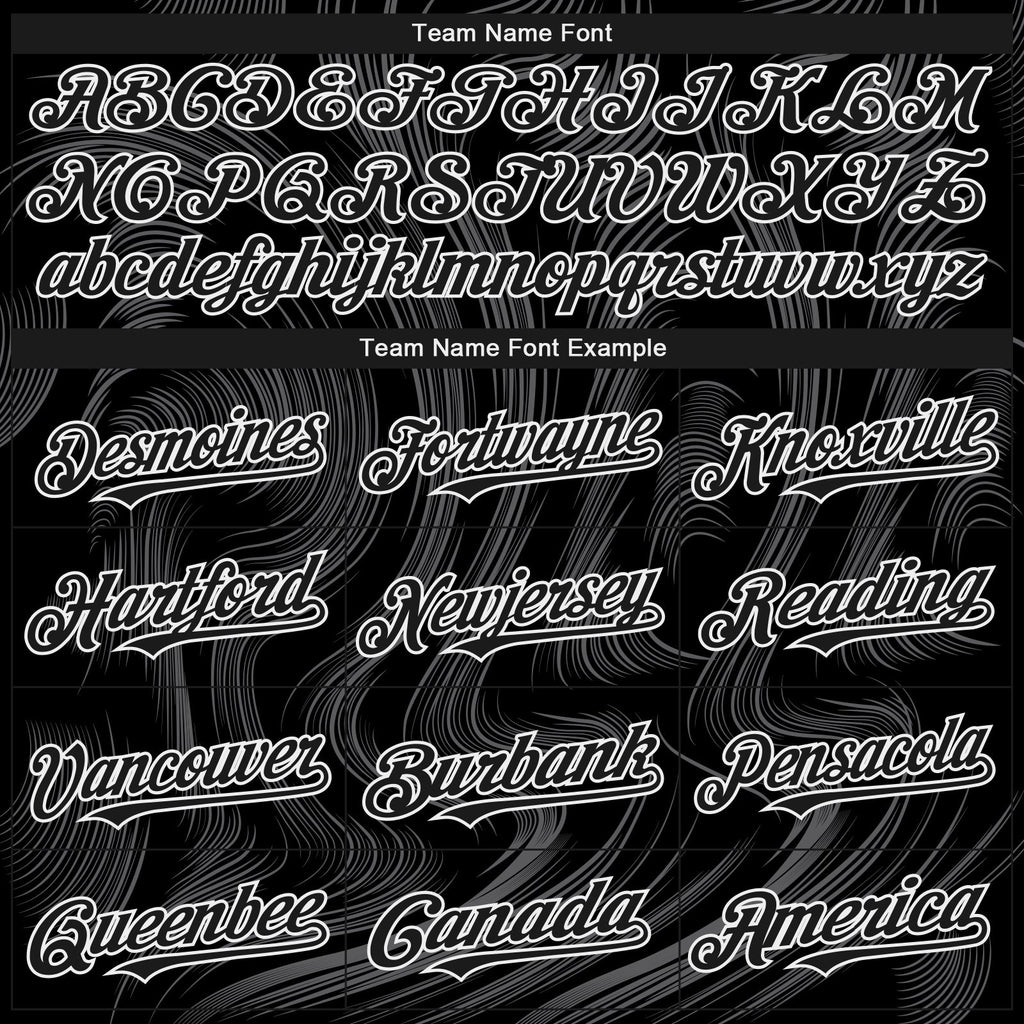Custom Black White Fluid Lines Authentic Baseball Jersey