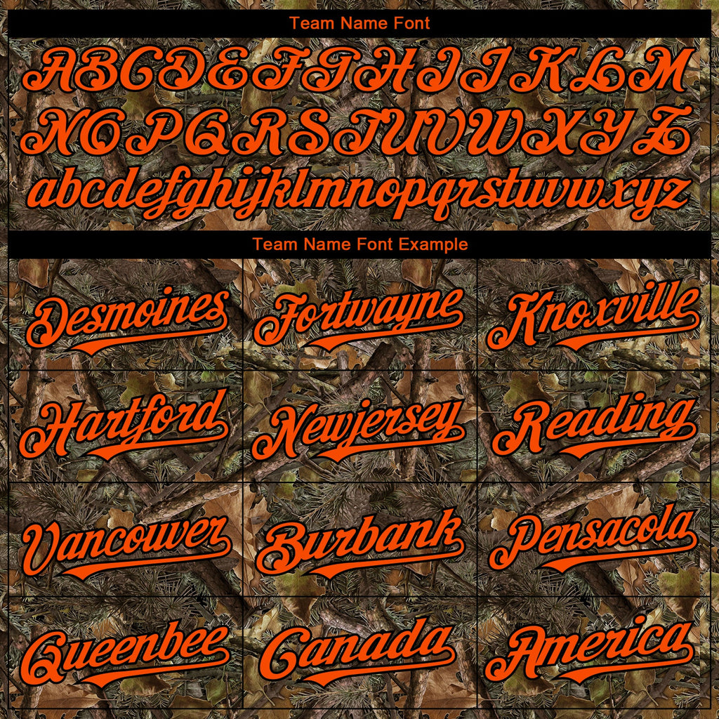 Custom Camo Orange-Black Woodland Camo Authentic Salute To Service Authentic Baseball Jersey
