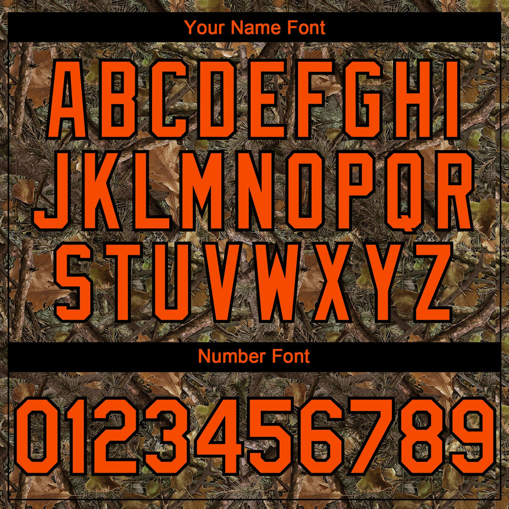 Custom Camo Orange-Black Woodland Camo Authentic Salute To Service Authentic Baseball Jersey
