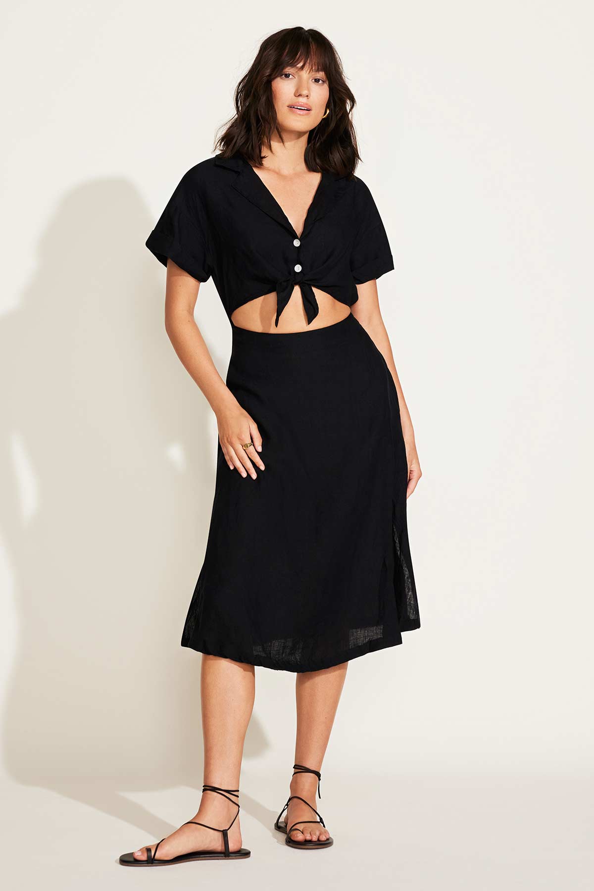 Playa Cut Out Dress - Black EcoLinen