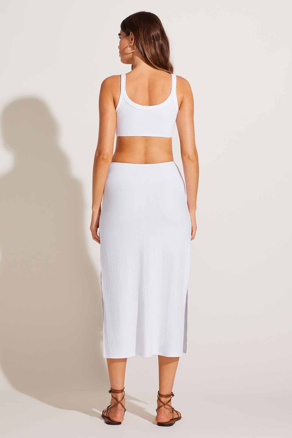 The Icon Cutout Dress - White Organic Rib