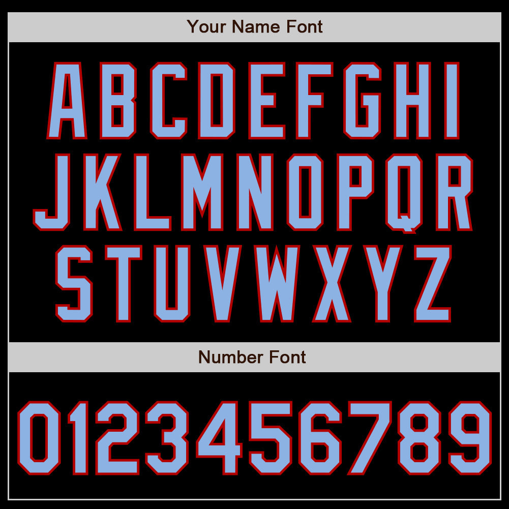 Custom Black Light Blue-Red 3 Colors Arm Shapes Authentic Baseball Jersey