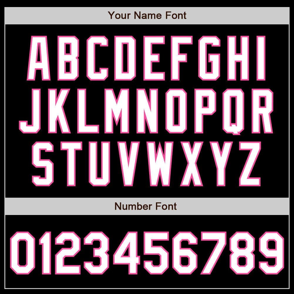 Custom Black White-Pink 3 Colors Arm Shapes Authentic Baseball Jersey