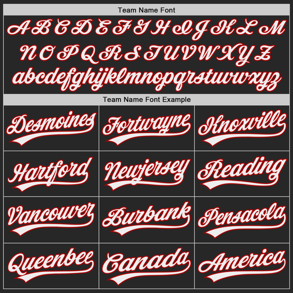 Custom Black White-Red Authentic Baseball Jersey